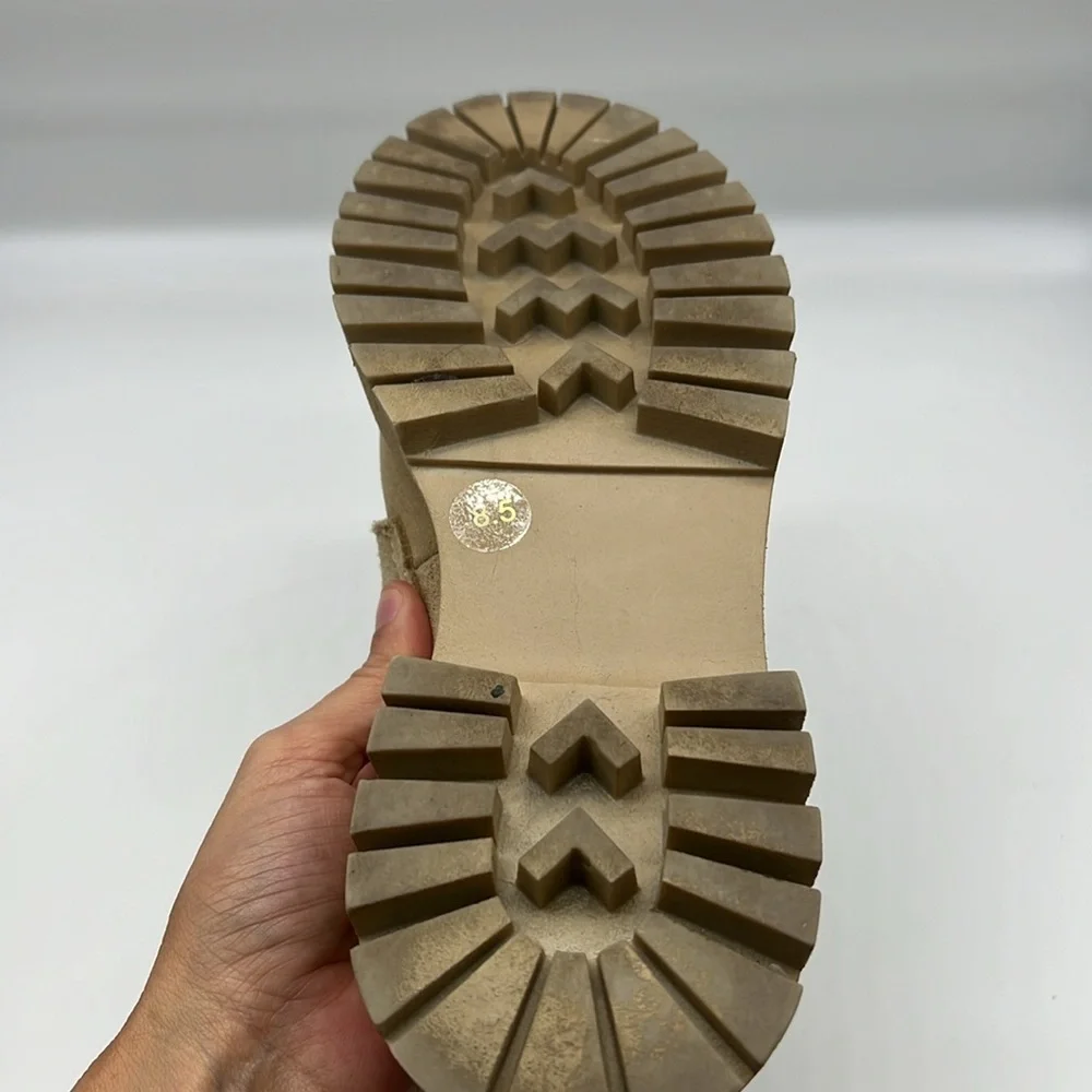 Steve Madden - Lila Taupe Suede Slip On Rounded Close Toe Chunky Loafer Size 8.5